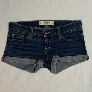 Abercrombie & Fitch Low Rise Dark Denim Shorts